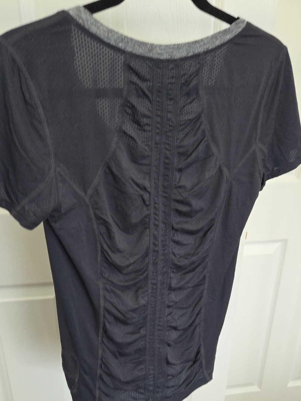 lululemon athletica Black Short Sleeve Ruched Back Active Top